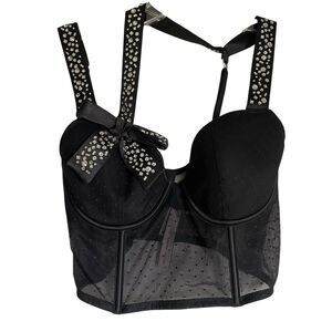 Victoria's Secret Dream Angels Longline Demi Bra 34C/C75 Rhinestones Lined $98